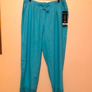 Cathy Daniels Women Linen Ankle Pants